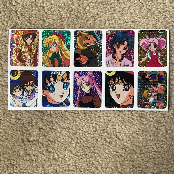 Set of Three (3) Sheets of Vintage 1990s Prismatic Sailor Moon Stickers - Picture 4 of 8
